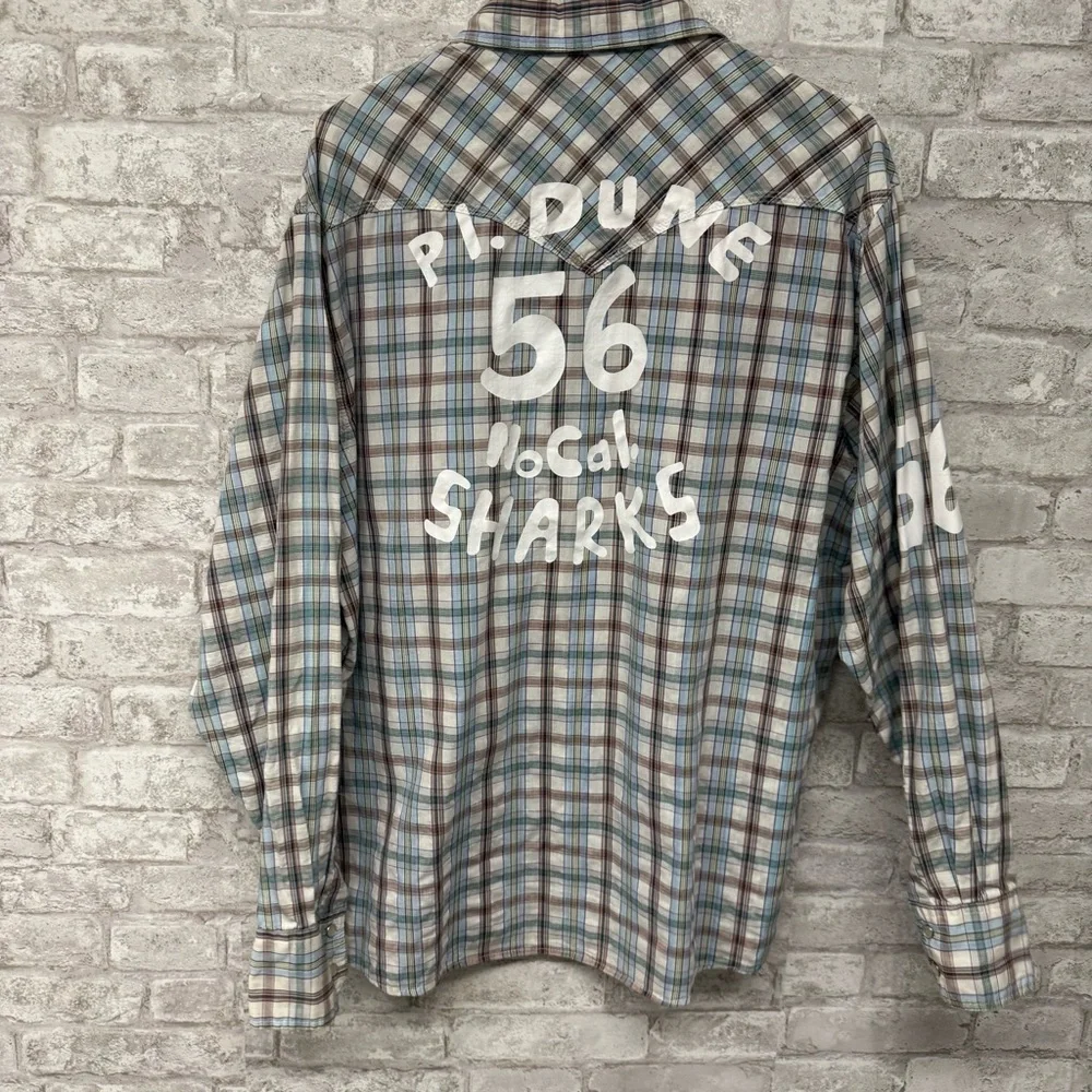True Religion‎ Plaid Glass Button Down Shirt Men’s XL Vintage